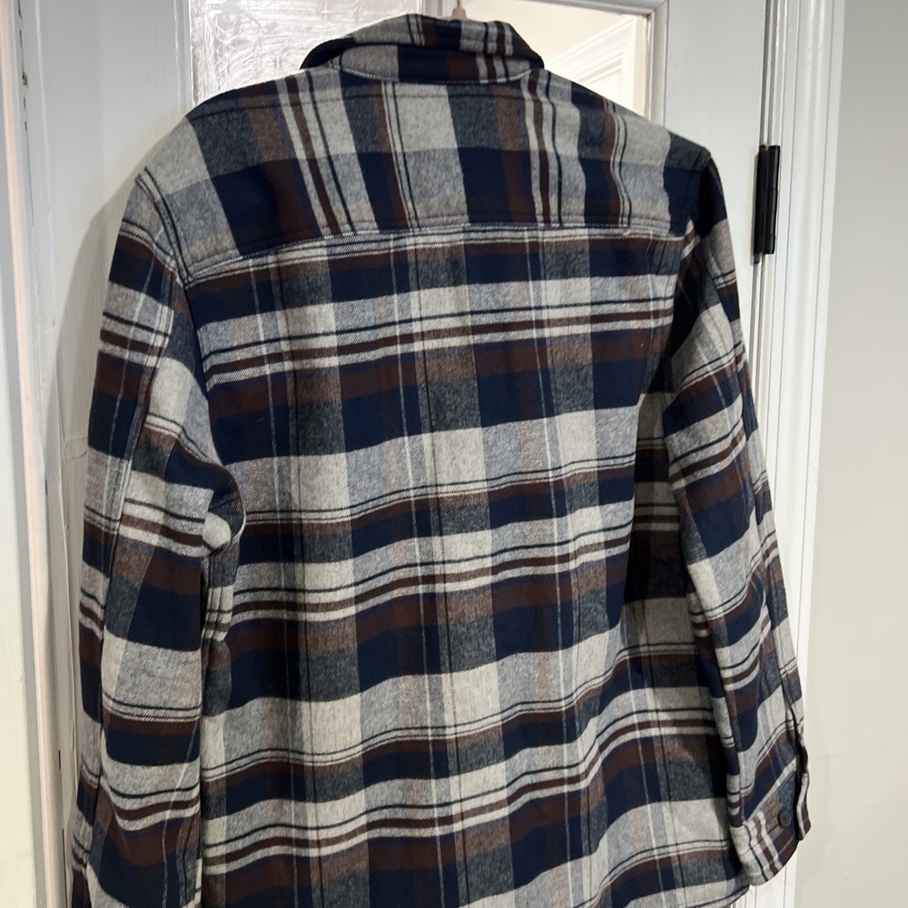 Original Weatherproof SMALL BROWN GRAY 60% Cotton NwT Flannel Jacket Shackleton - Picture 9 of 12